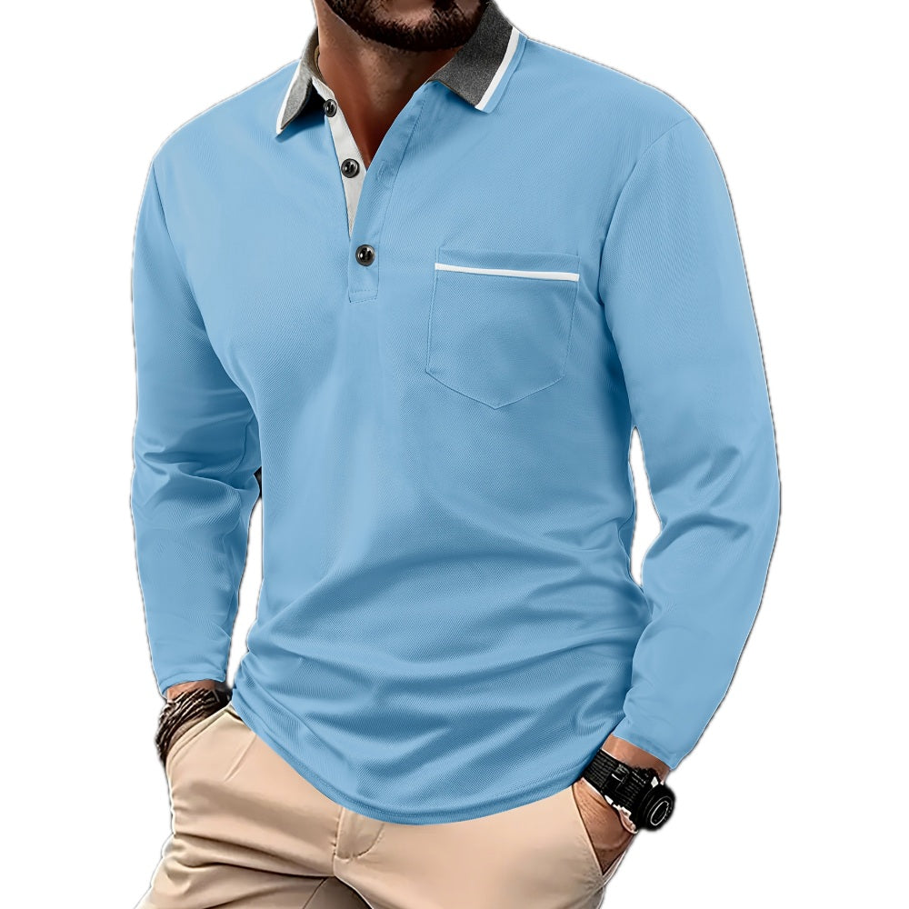 Jonah Miles Contrast-Lapel Shirt - Blue - view 1
