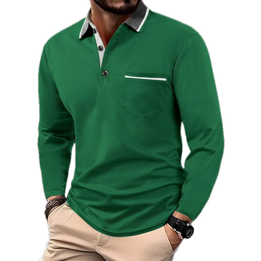 Jonah Miles Contrast-Lapel Shirt - Dark Green - view 1
