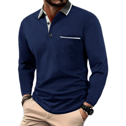 Jonah Miles Contrast-Lapel Shirt - Navy - view 1