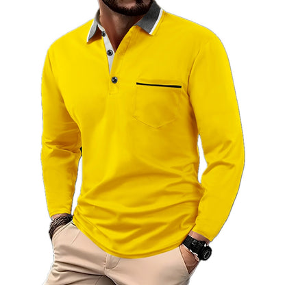 Jonah Miles Contrast-Lapel Shirt - Yellow - view 1