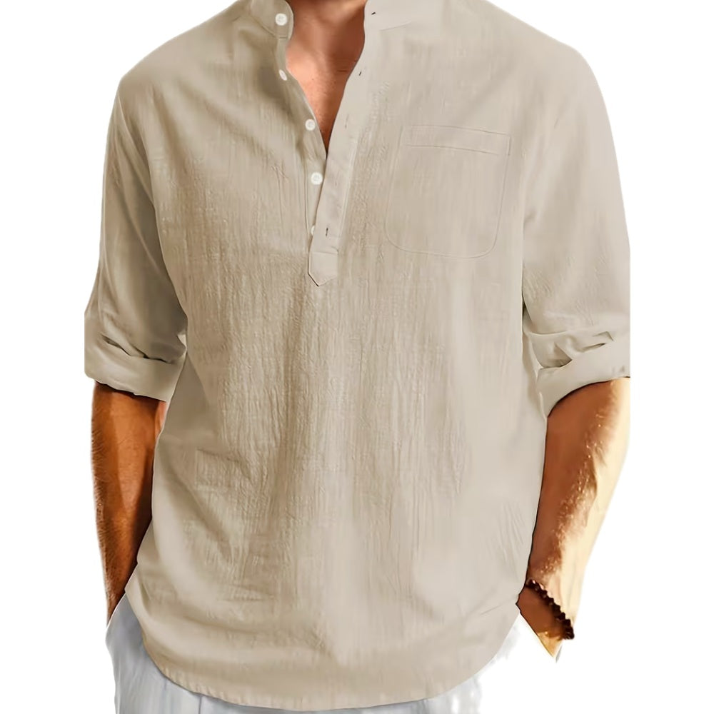 Jonas Flynn Henley Shirt - Beige - view 1