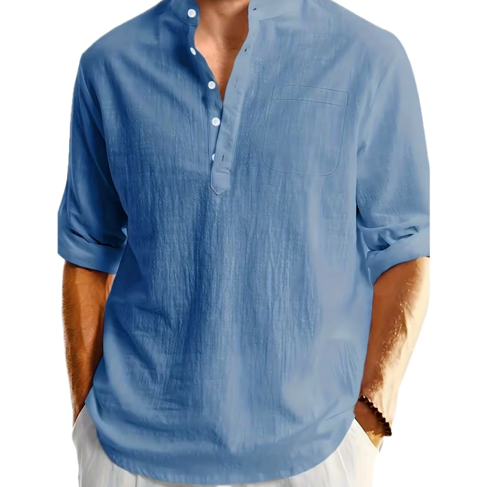Jonas Flynn Henley Shirt - Blue - view 1