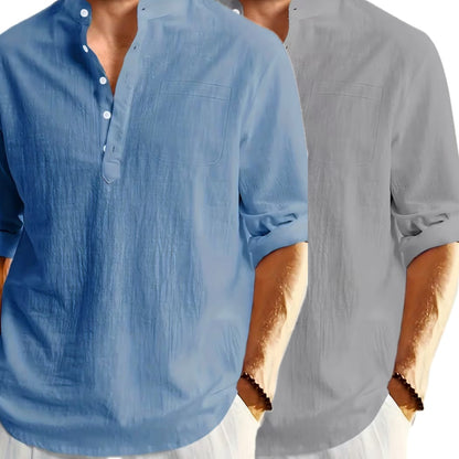 Jonas Flynn Henley Shirt - Blue - view 2