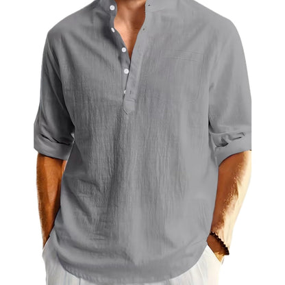 Jonas Flynn Henley Shirt - Grey - view 1