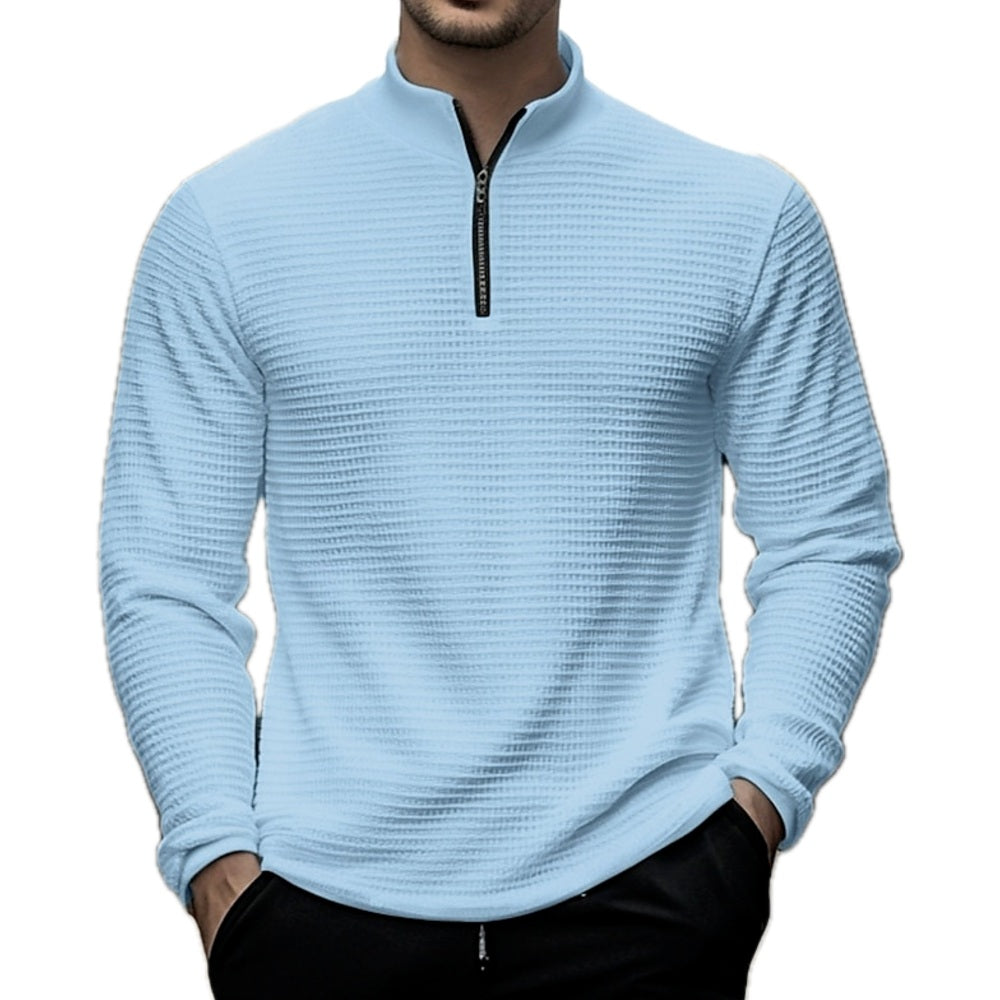 Jude Hayes Quarter-Zip Polo - Blue - view 1