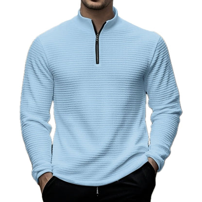 Jude Hayes Quarter-Zip Polo - Blue - view 1