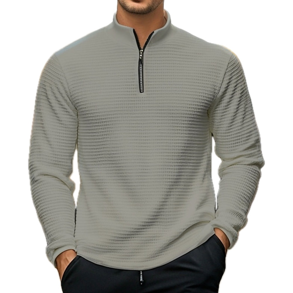 Jude Hayes Quarter-Zip Polo - Grey - view 1