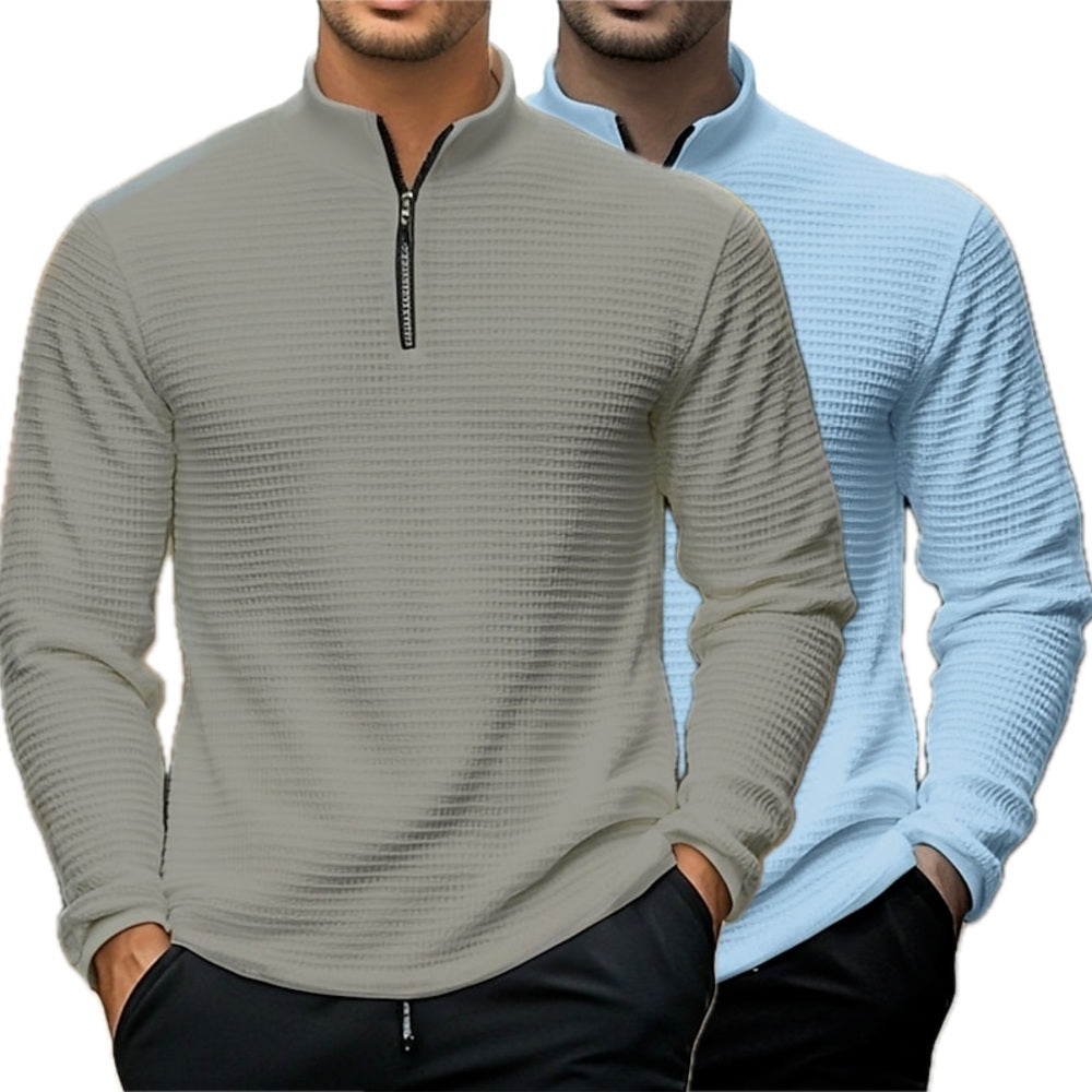 Jude Hayes Quarter-Zip Polo - Grey - view 2