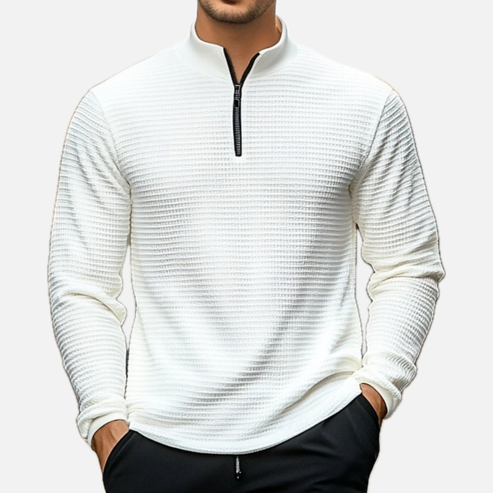 Jude Hayes Quarter-Zip Polo - White - view 1