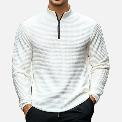 Jude Hayes Quarter-Zip Polo - White - view 1