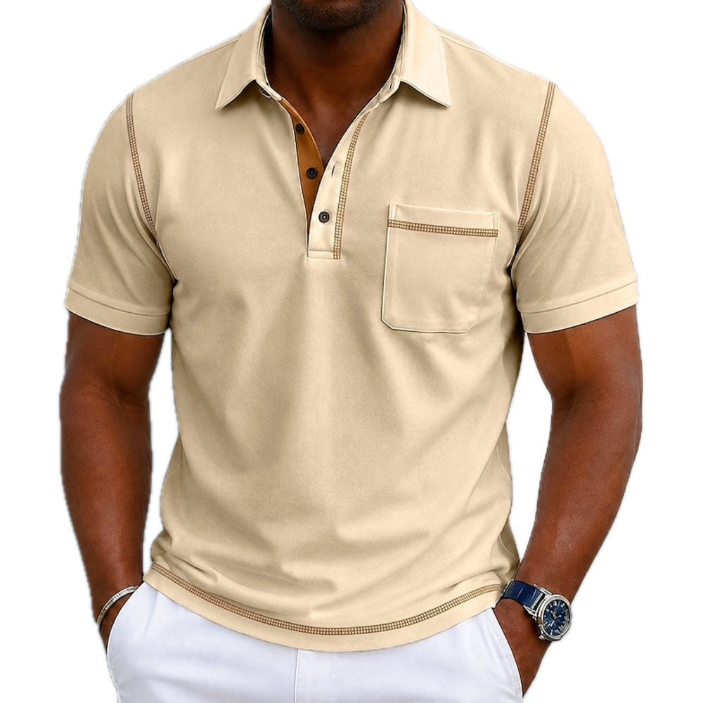 Jude Mercer Pocket Polo - Brown - view 1