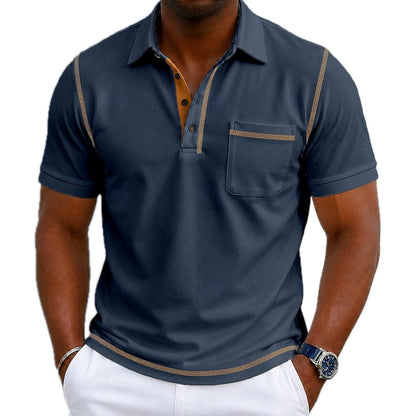 Jude Mercer Pocket Polo - Navy - view 1