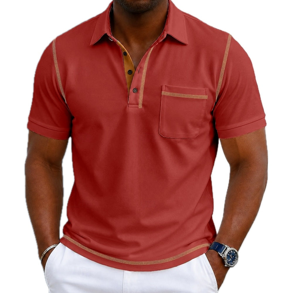 Jude Mercer Pocket Polo - Red - view 1