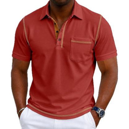 Jude Mercer Pocket Polo - Red - view 1