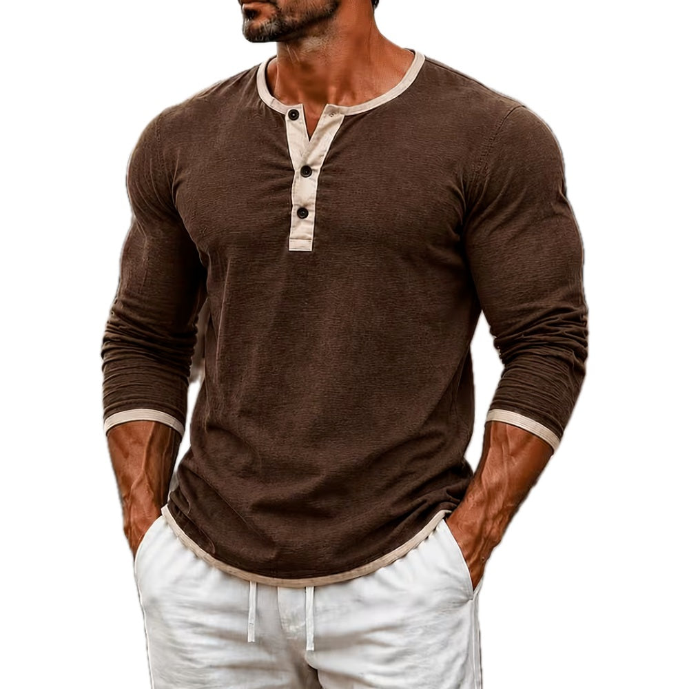 Julian Arthur Henley Shirt - Brown - view 1