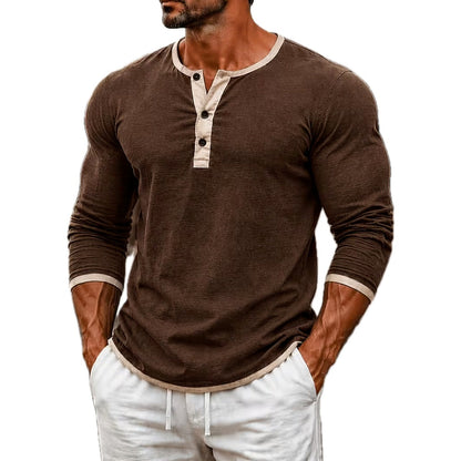Julian Arthur Henley Shirt - Brown - view 1