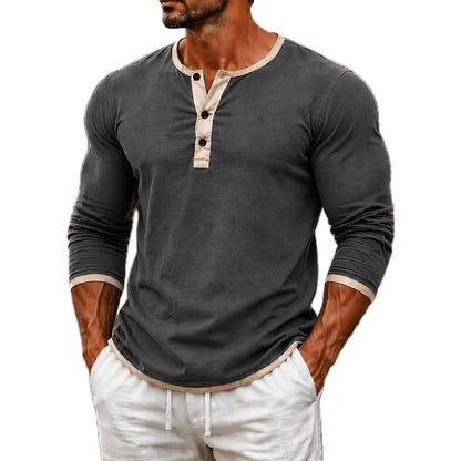 Julian Arthur Henley Shirt - Grey - view 1