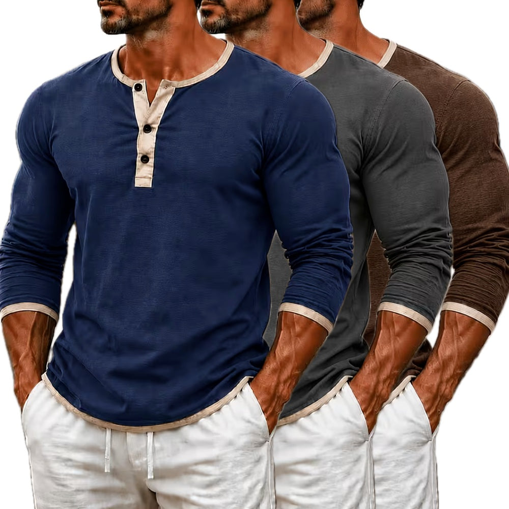 Julian Arthur Henley Shirt - Navy - view 2