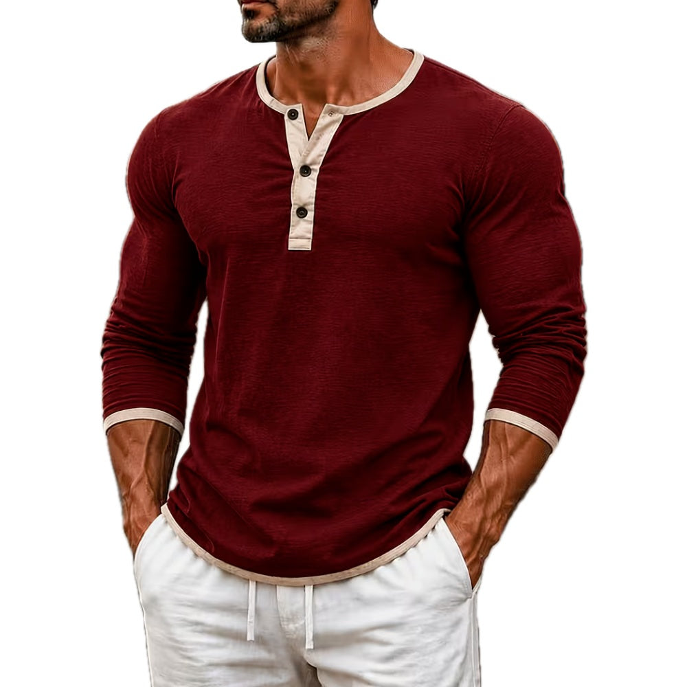 Julian Arthur Henley Shirt - Red - view 1