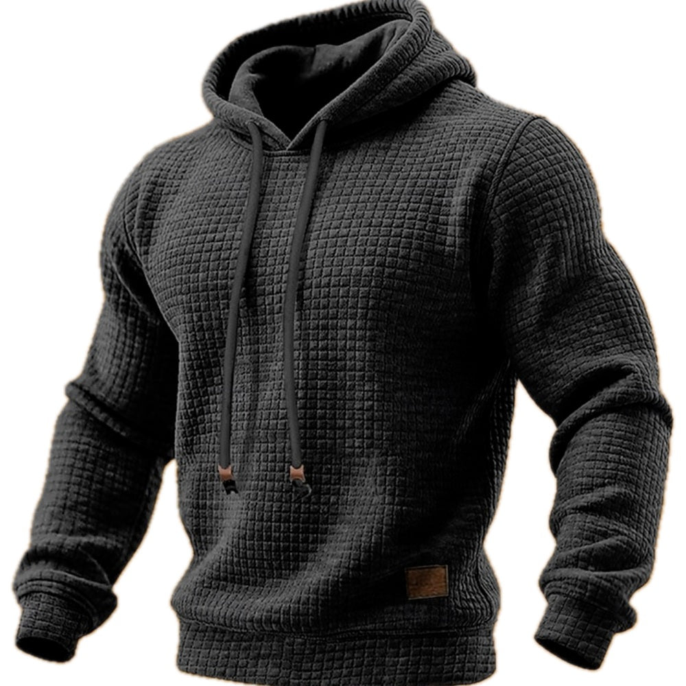 Keaton Miles Waffle Hoodie - Dark Gray - view 1