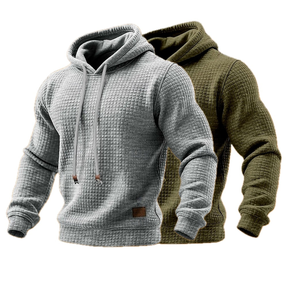 Keaton Miles Waffle Hoodie - Grey - view 2