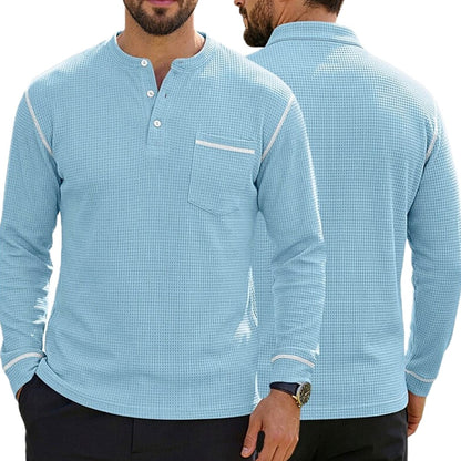 Kellan Brooks Color-Block Henley - Blue - view 1