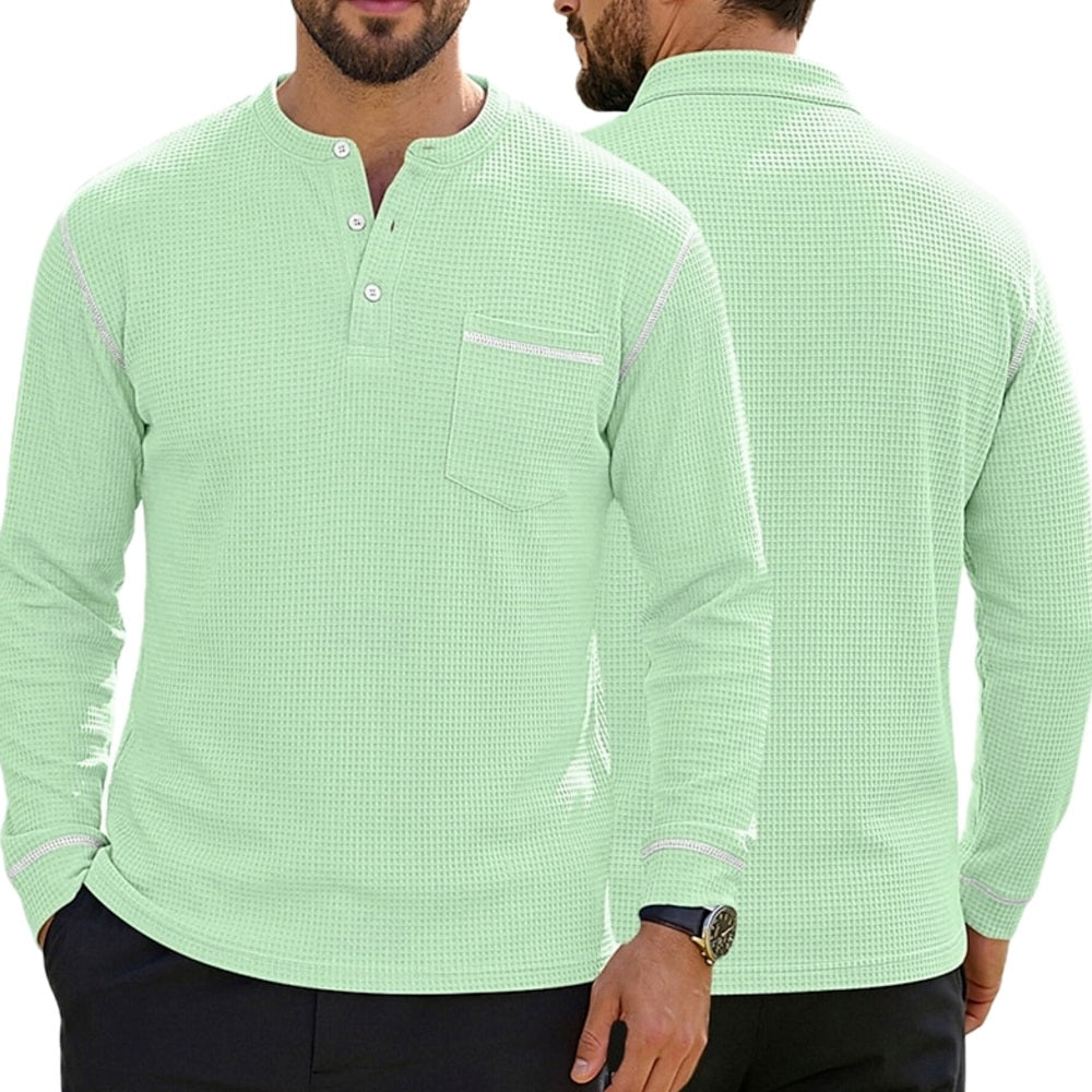 Kellan Brooks Color-Block Henley - Green - view 1