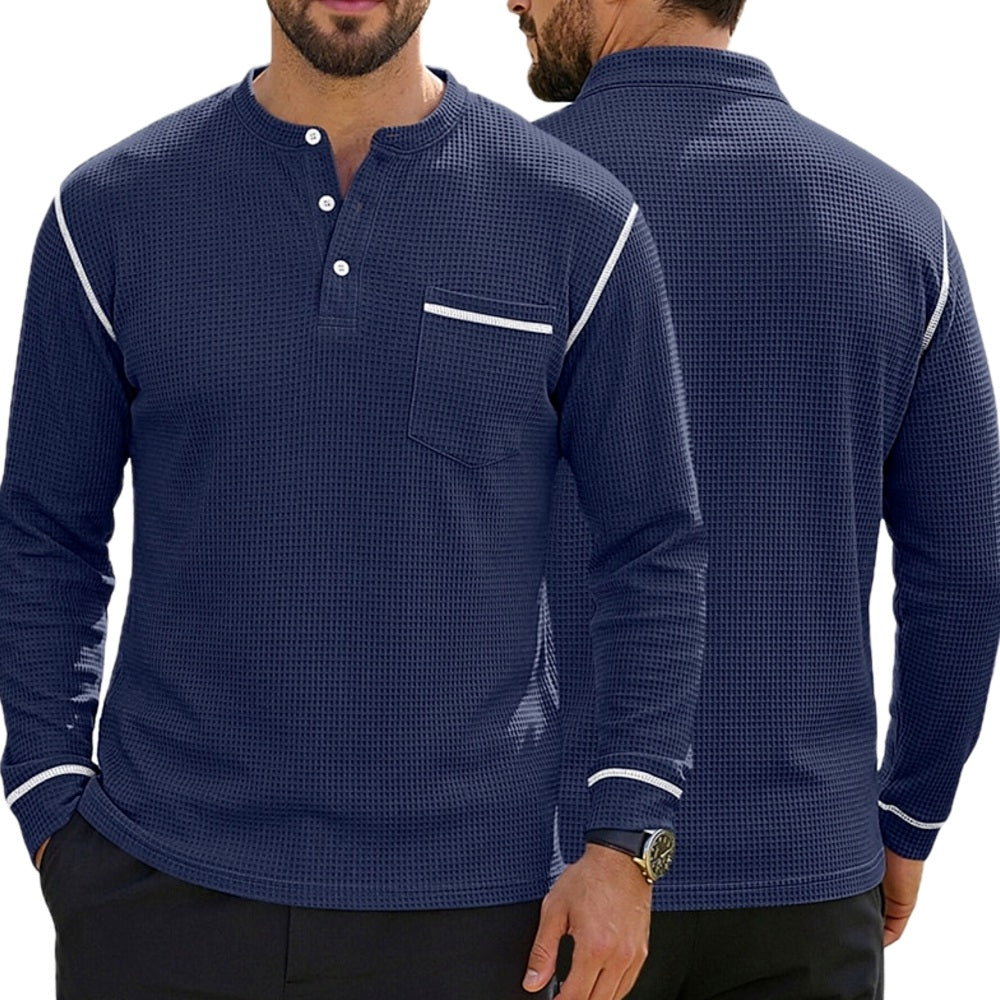 Kellan Brooks Color-Block Henley - Navy - view 1