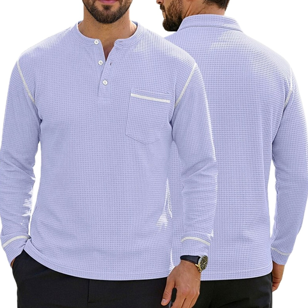 Kellan Brooks Color-Block Henley - Purple - view 1