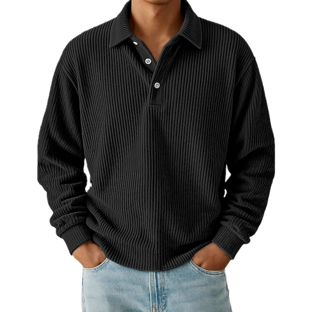 Kellan Brooks Textured Polo - Black - view 1