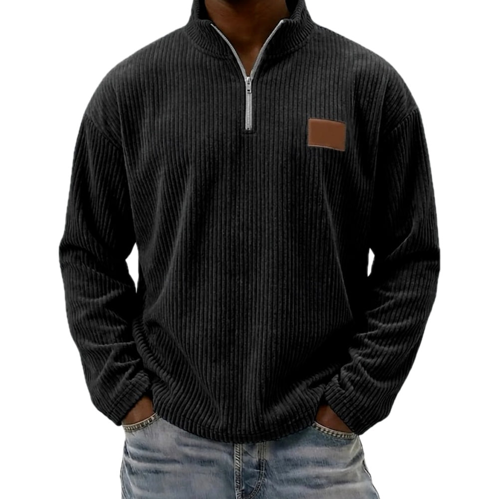 Kellan Voss Quarter-Zip Polo - Black - view 1