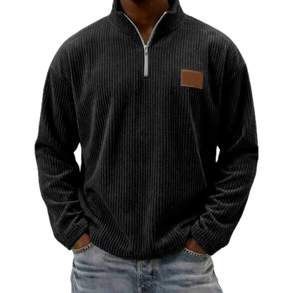 Kellan Voss Quarter-Zip Polo - Black - view 1