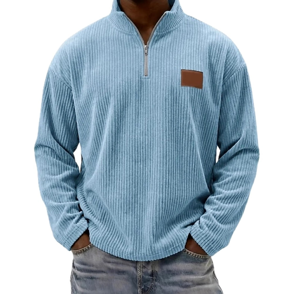 Kellan Voss Quarter-Zip Polo - Blue - view 1