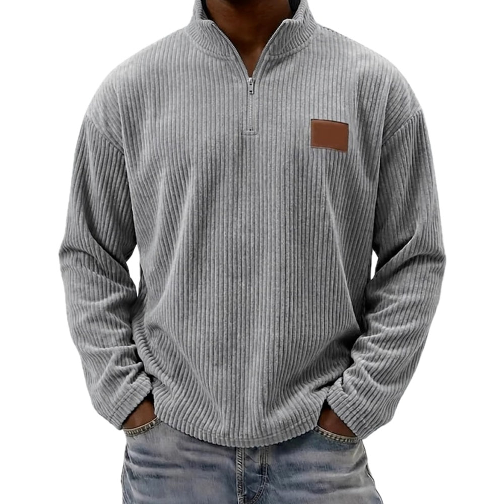 Kellan Voss Quarter-Zip Polo - Grey - view 1