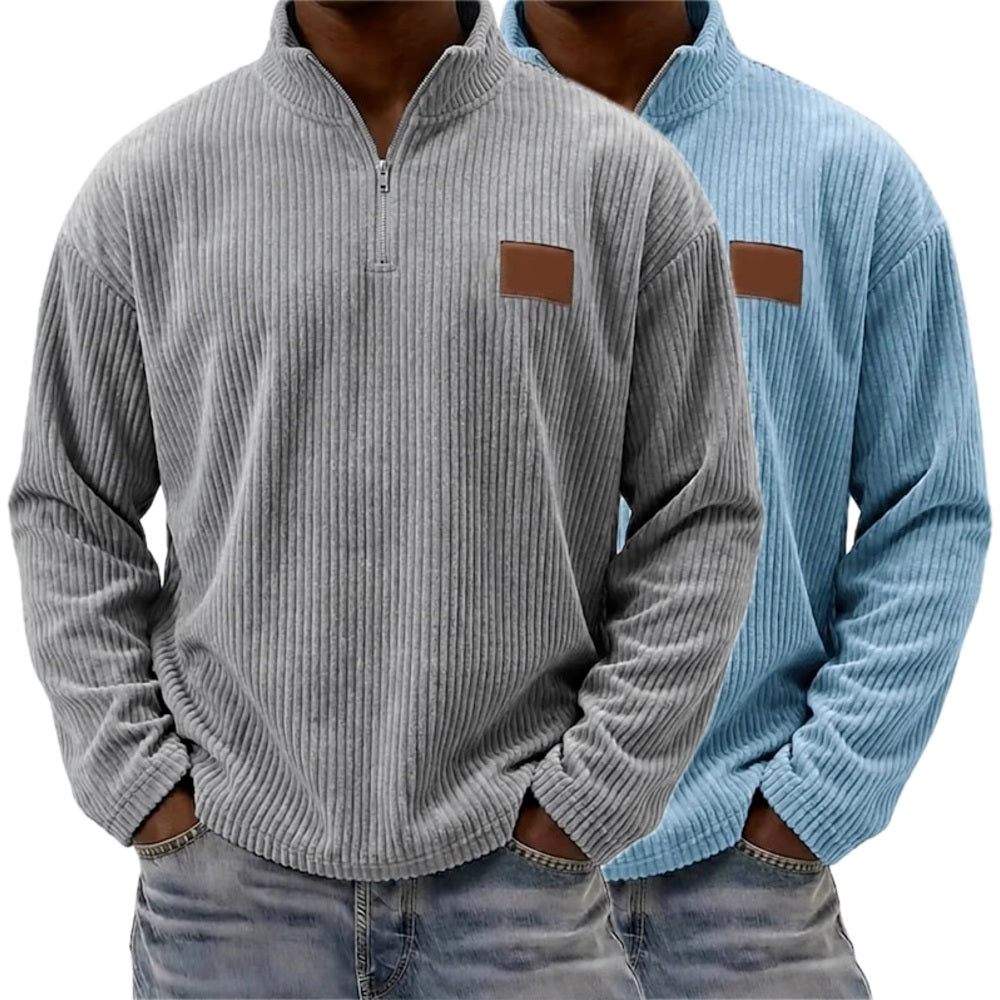 Kellan Voss Quarter-Zip Polo - Grey - view 2