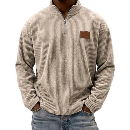 Kellan Voss Quarter-Zip Polo - Khaki - view 1
