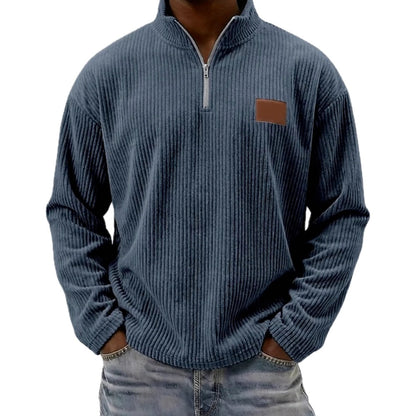 Kellan Voss Quarter-Zip Polo - Navy - view 1