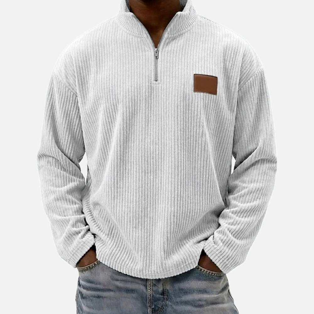 Kellan Voss Quarter-Zip Polo - White - view 1