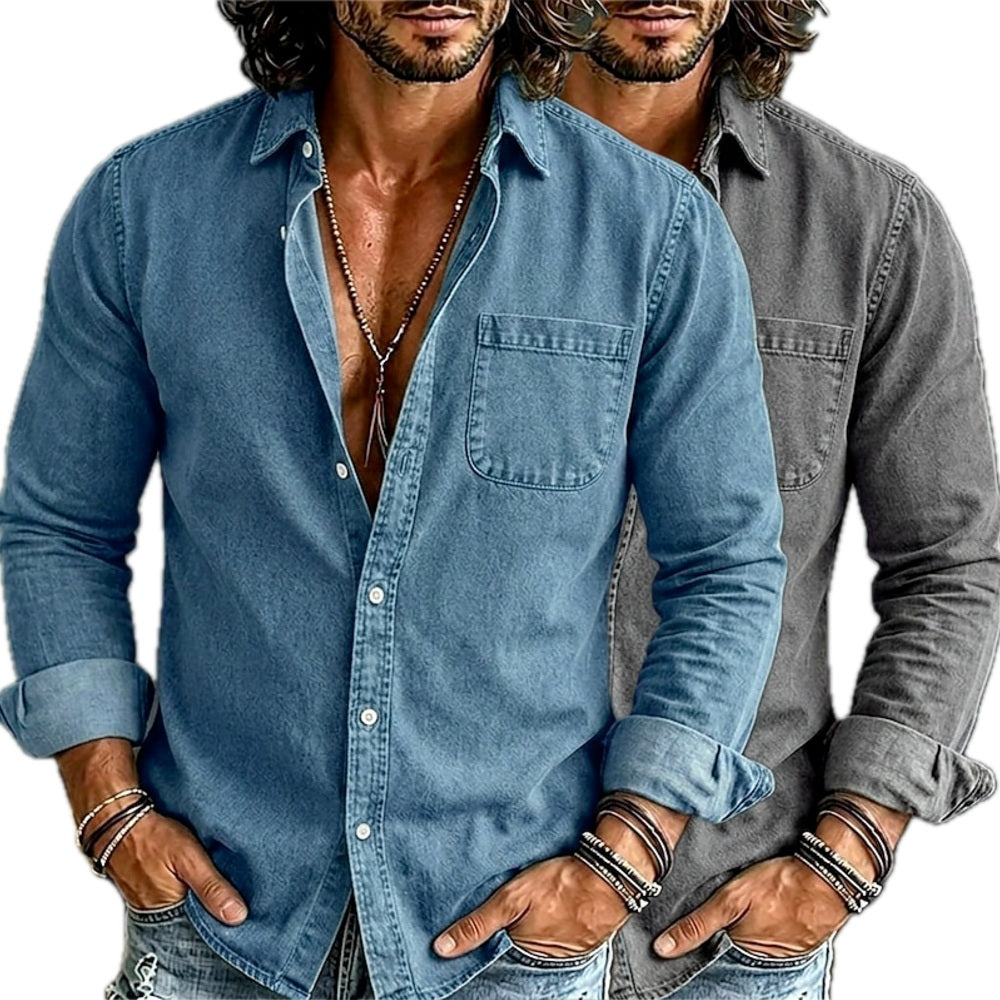 Lennox Reid Washed Shirt - Blue - view 2