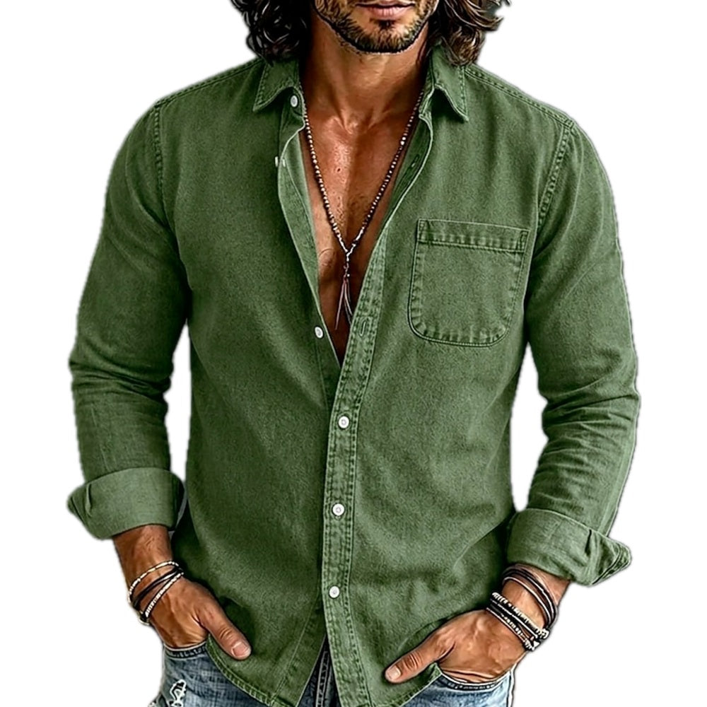 Lennox Reid Washed Shirt - Green - view 1