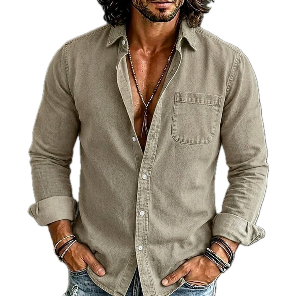 Lennox Reid Washed Shirt - Khaki - view 1