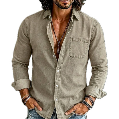 Lennox Reid Washed Shirt - Khaki - view 1