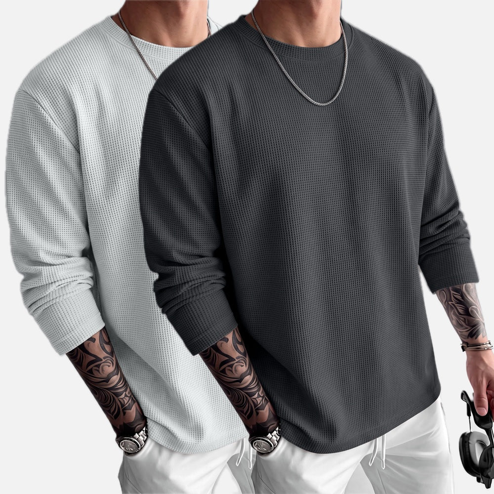Lennox Wade Waffle Tee - Grey - view 2