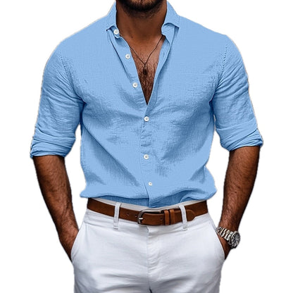 Lucian Cross Button-Up Shirt - Blue - view 1