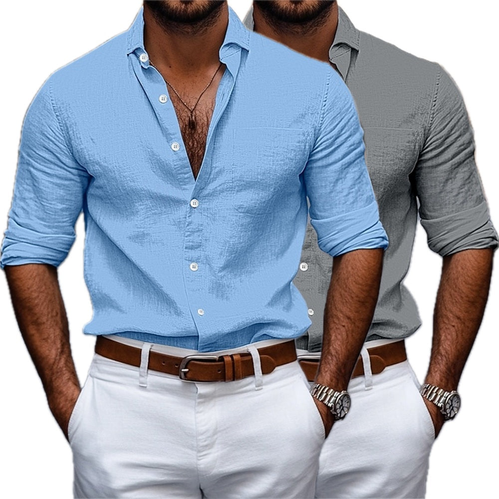 Lucian Cross Button-Up Shirt - Blue - view 2