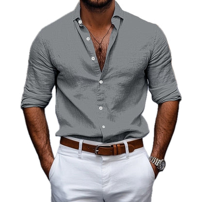 Lucian Cross Button-Up Shirt - Grey - view 1