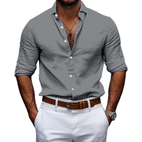 Lucian Cross Button-Up Shirt - Grey - view 1