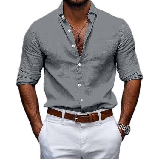 Lucian Cross Button-Up Shirt - Grey - view 1