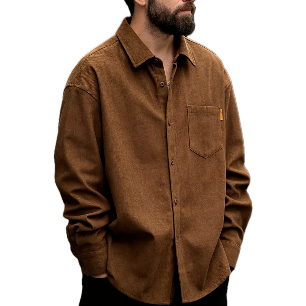 Maddox Dean Ribbed Jacket - Brown - view 1