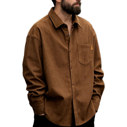 Maddox Dean Ribbed Jacket - Brown - view 1